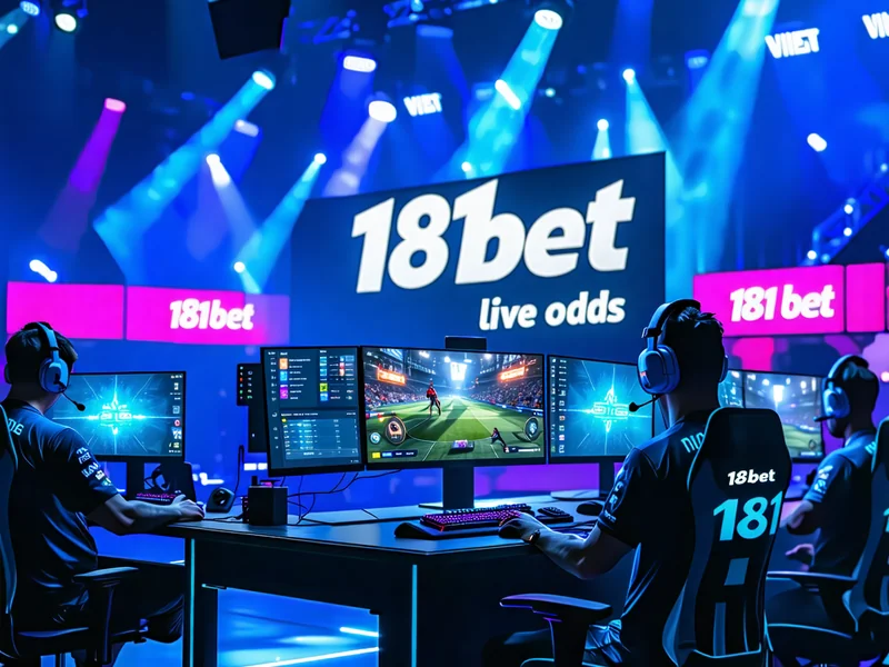 Cảnh thi đấu Esports chuyên nghiệp, logo 181BET Việt Nam