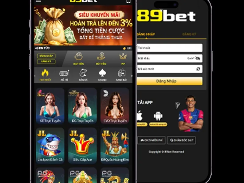 Giao diện đăng nhập/đăng ký 181bet trên APP