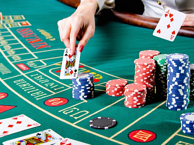 Bàn Baccarat trực tuyến với người chia bài và các lá bài đang được chia