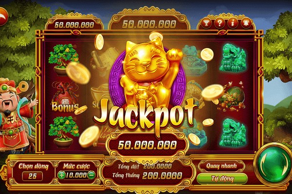 Hình ảnh màn hình máy đánh bạc với biểu tượng jackpot và các vòng quay, thể hiện luật máy đánh bạc tại 181bet.