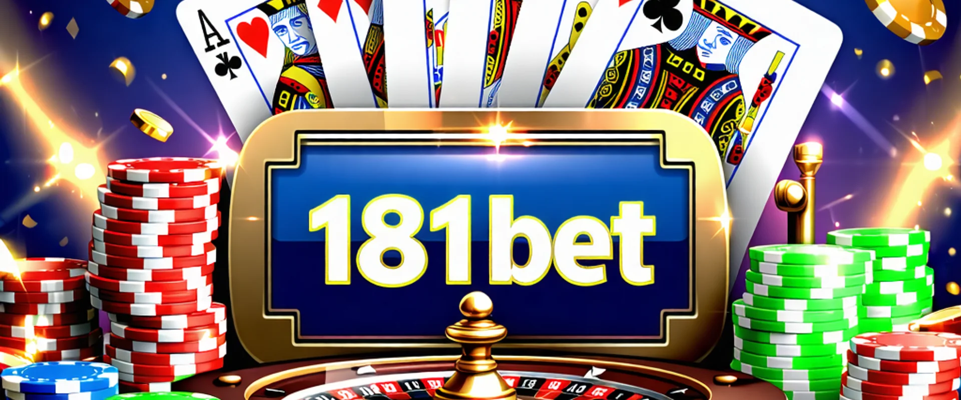 Hình ảnh banner chính của 181BET với các trò chơi casino trực tuyến sôi động