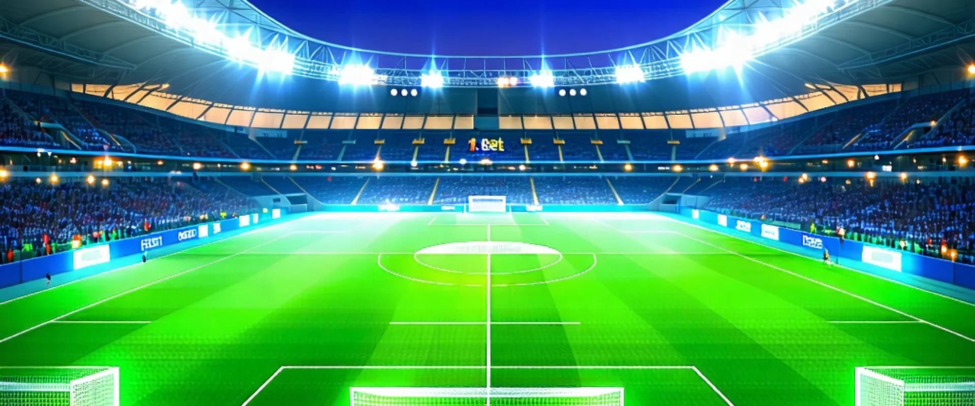 Hình ảnh sân vận động bóng đá với logo 181BET, biểu tượng phân tích chuyên nghiệp