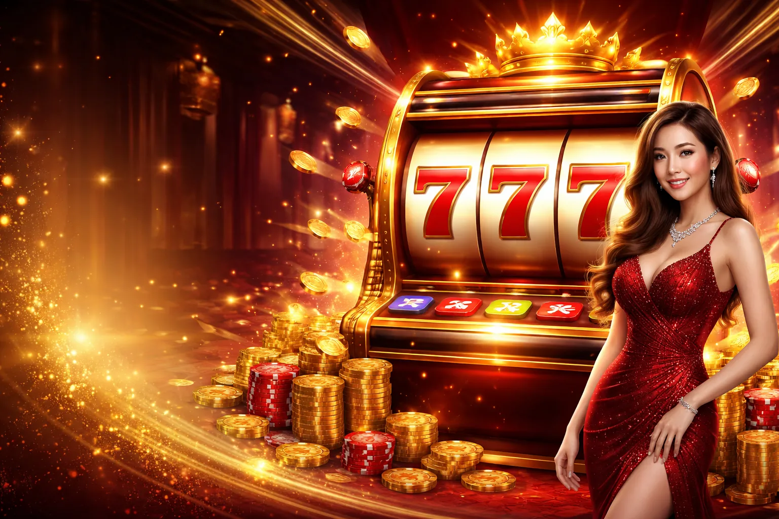 Hình ảnh chính về trò chơi slot tại 181bet, với các biểu tượng may mắn và giải độc đắc