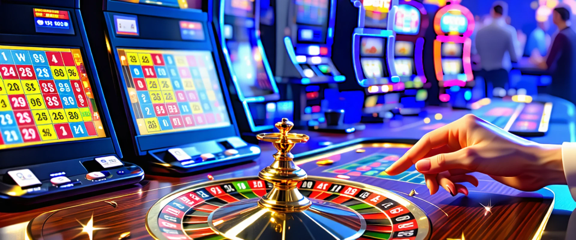 Hình ảnh sòng bạc trực tuyến cao cấp tại 181BET, với các trò chơi đa dạng và người chơi hào hứng.