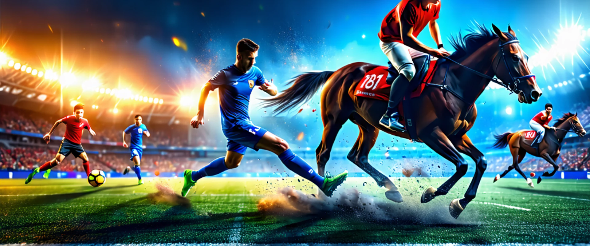 Hình ảnh động về các sự kiện thể thao nổi bật và logo 181BET Việt Nam