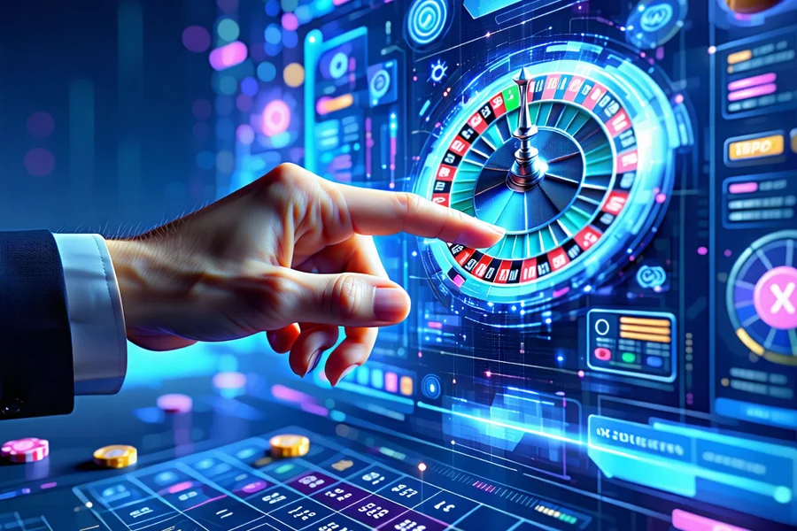 Hình ảnh thể hiện sự đổi mới và công nghệ tiên tiến tại 181BET, với các biểu tượng công nghệ cao, giao diện kỹ thuật số hiện đại, và hình ảnh tương lai của ngành cá cược trực tuyến, nhấn mạnh cam kết đổi mới của 181BET Vietnam.