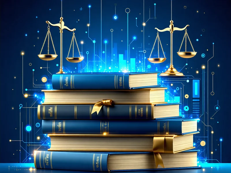 Hình ảnh minh họa các văn bản luật và quy định, với biểu tượng công lý và các yếu tố kỹ thuật số, thể hiện sự phức tạp của khung pháp lý cá cược trực tuyến tại Việt Nam và sự cần thiết của việc tuân thủ nghiêm ngặt