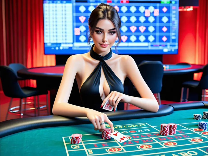 Hình ảnh sảnh casino trực tuyến với người chia bài thật tại 181BET