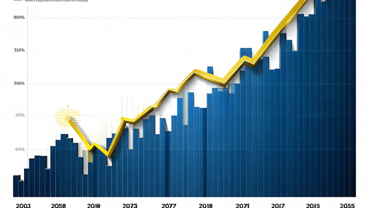 Biểu đồ thể hiện sự tăng trưởng mạnh mẽ của thị trường cá cược trực tuyến Việt Nam qua các năm, với các cột biểu thị doanh thu và đường biểu thị tốc độ tăng trưởng kép hàng năm (CAGR), trên nền màu xanh và vàng
