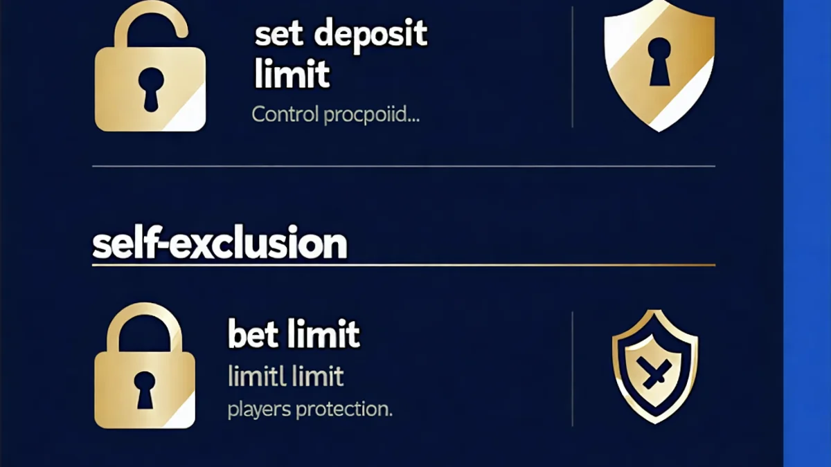 Hình ảnh minh họa các công cụ tự hỗ trợ như giới hạn tiền gửi, tự loại trừ, và kiểm tra thực tế trên giao diện người dùng của 181BET