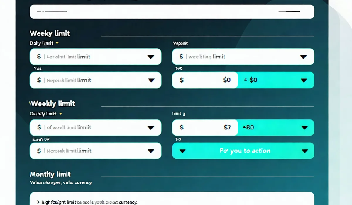 Giao diện cài đặt giới hạn gửi tiền và đặt cược trên nền tảng 181BET Vietnam