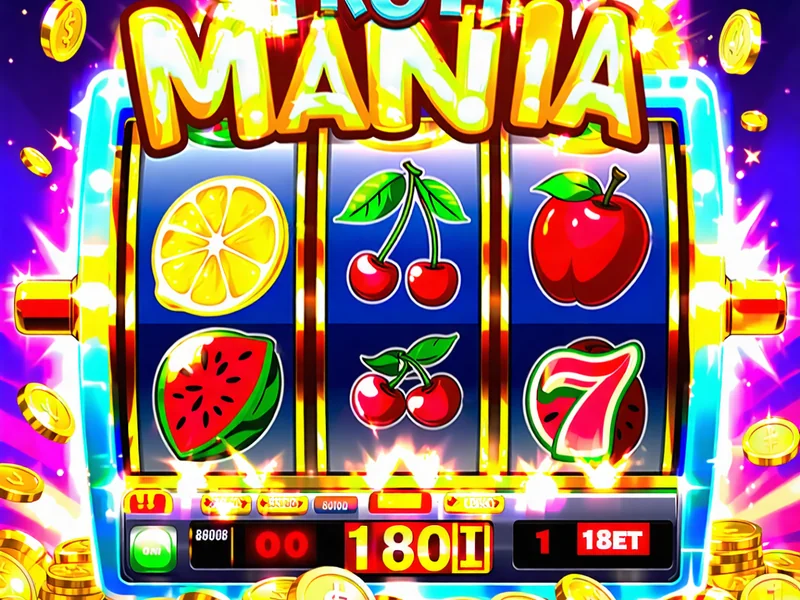 Trò chơi Slot 'Fruit Mania' với các biểu tượng trái cây cổ điển và vòng quay may mắn