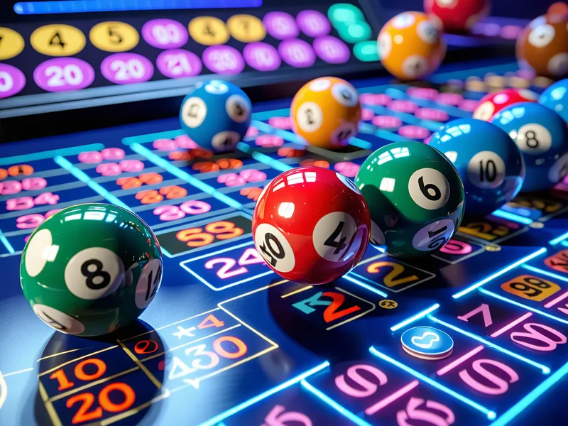 Trò chơi Keno với các quả bóng số và bảng cược