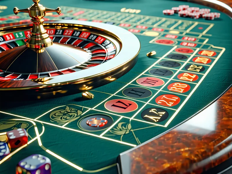 Bàn chơi Roulette điện tử với bánh xe quay và các ô cược