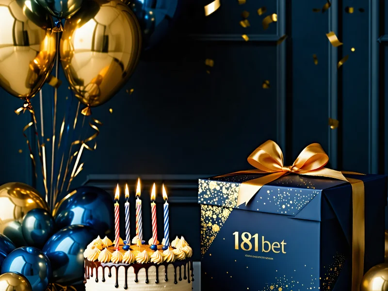 Hình ảnh hộp quà sinh nhật sang trọng màu vàng kim và xanh đậm, có logo 181BET, thể hiện quà tặng độc quyền cho thành viên VIP.