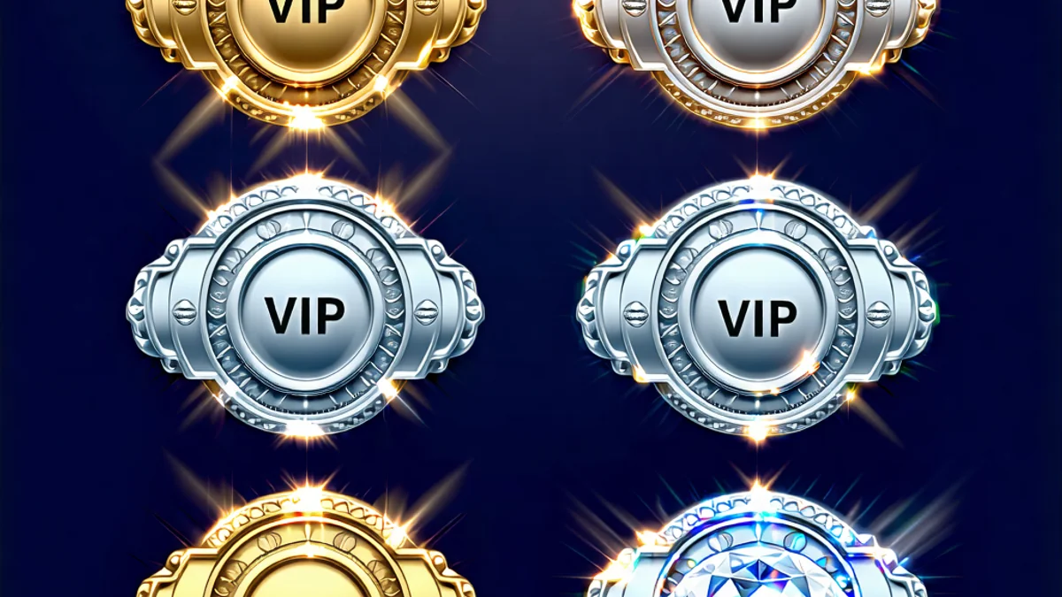Biểu đồ hoặc hình ảnh minh họa các cấp độ VIP khác nhau của 181BET, từ cấp thấp nhất đến cao nhất, với các huy hiệu hoặc biểu tượng sang trọng.